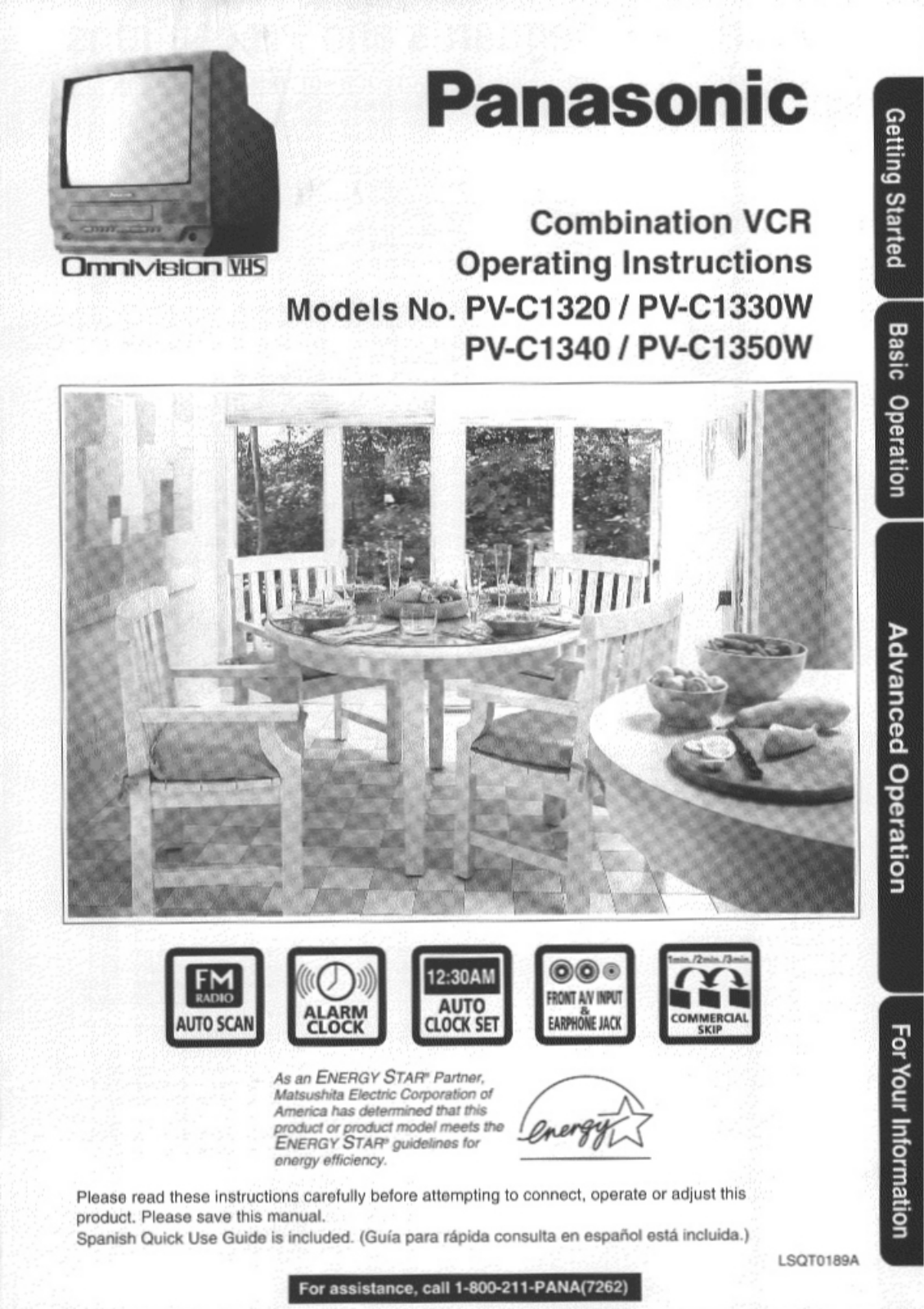 Panasonic PV-C1330W, PV-C1320, PV-C1340, PV-C1350W User Manual