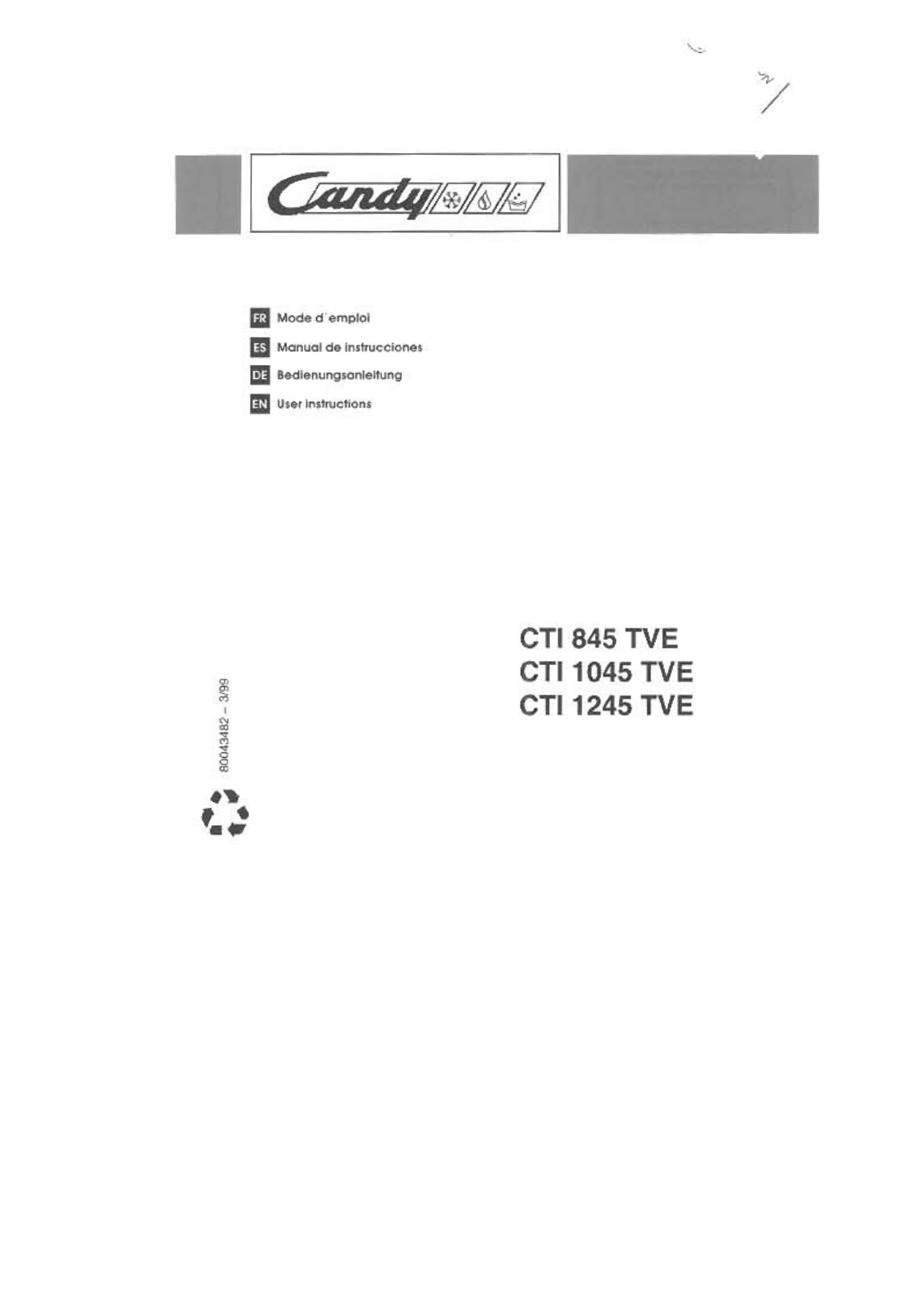 CANDY CTI 1045, CTI1245TVE User Manual