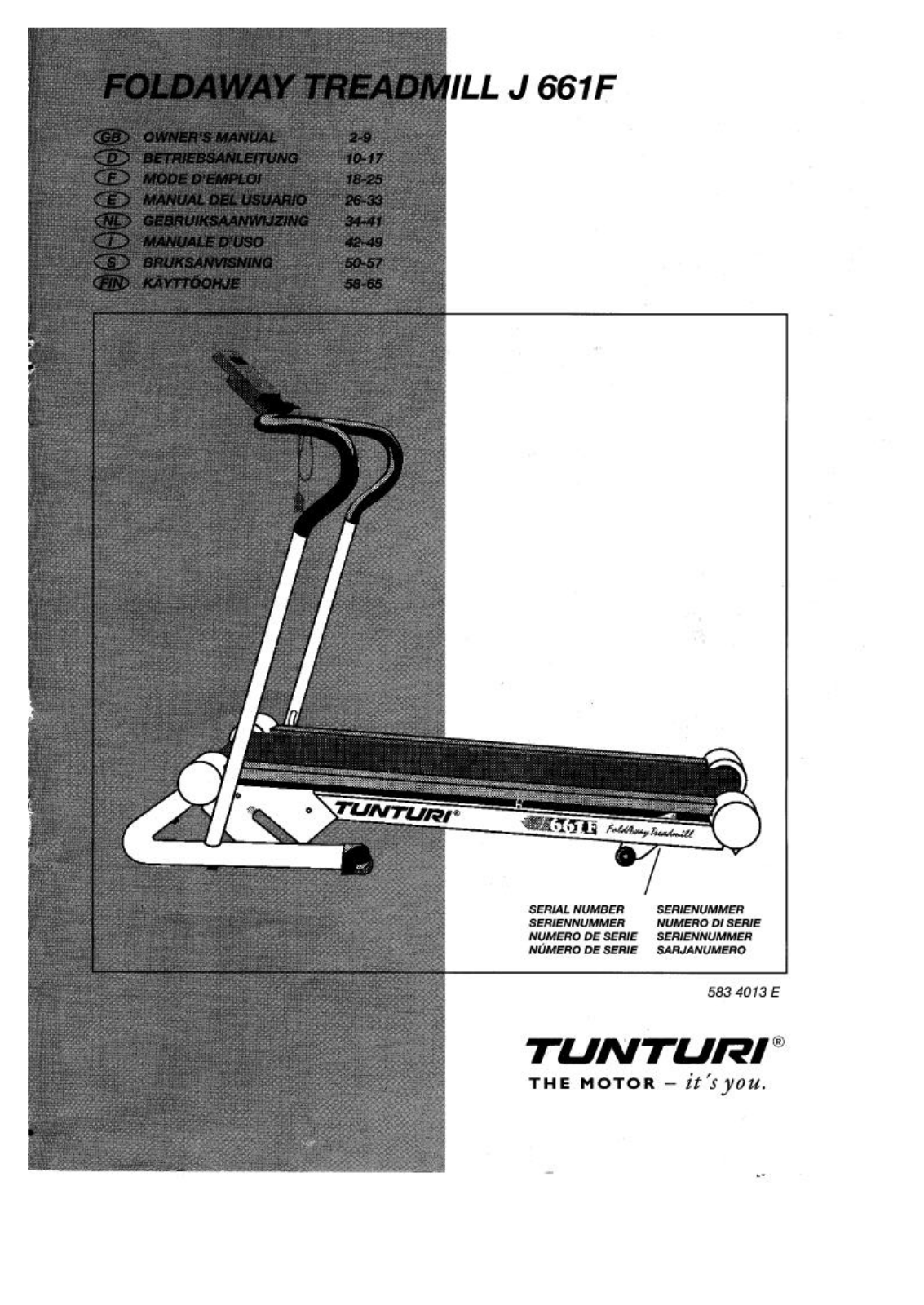 Tunturi J661F User Manual