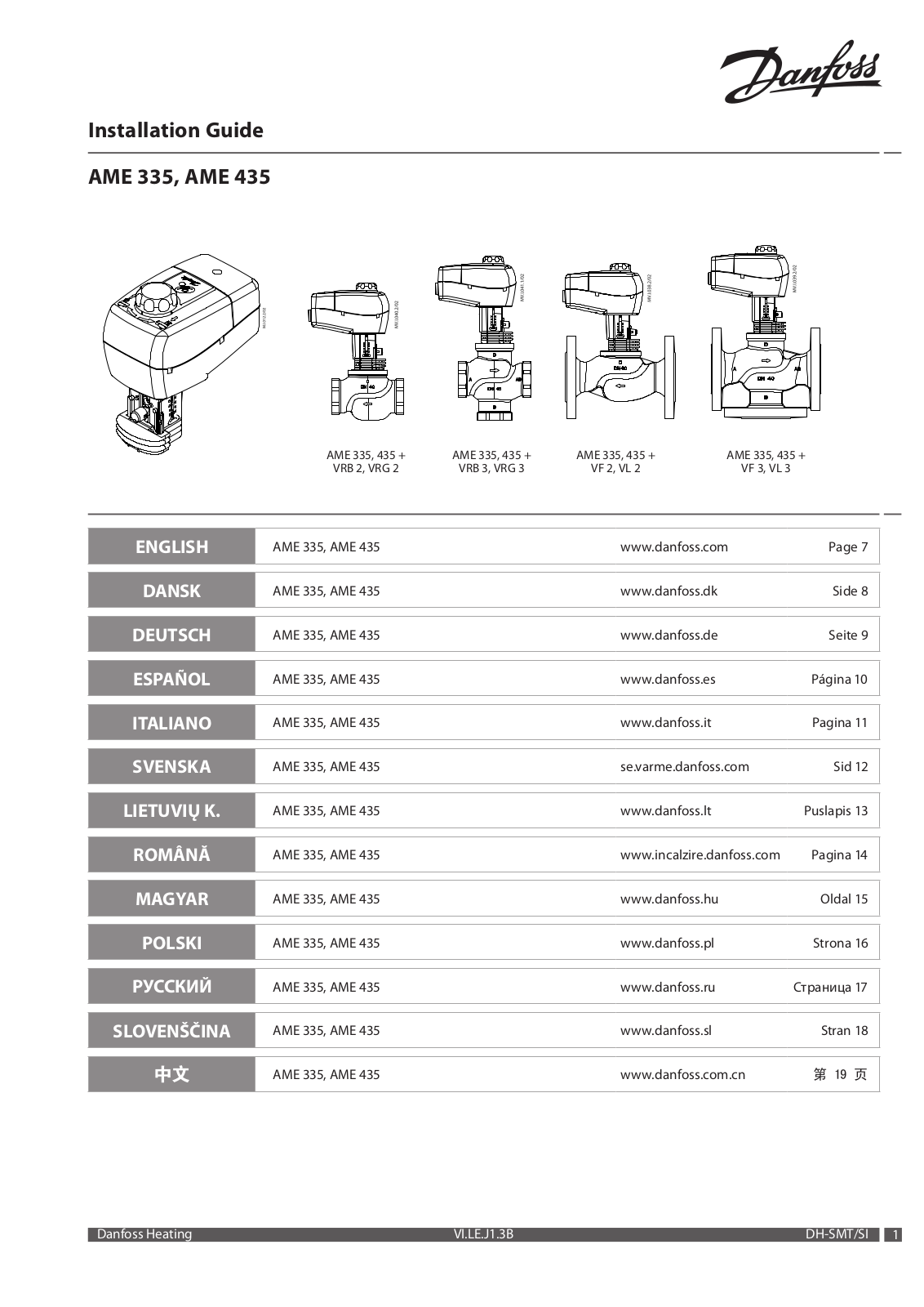 Danfoss AME 335 User Manual