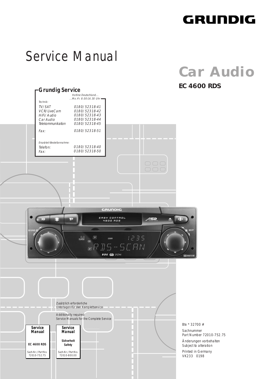 Grundig EC-4600-RDS Service manual