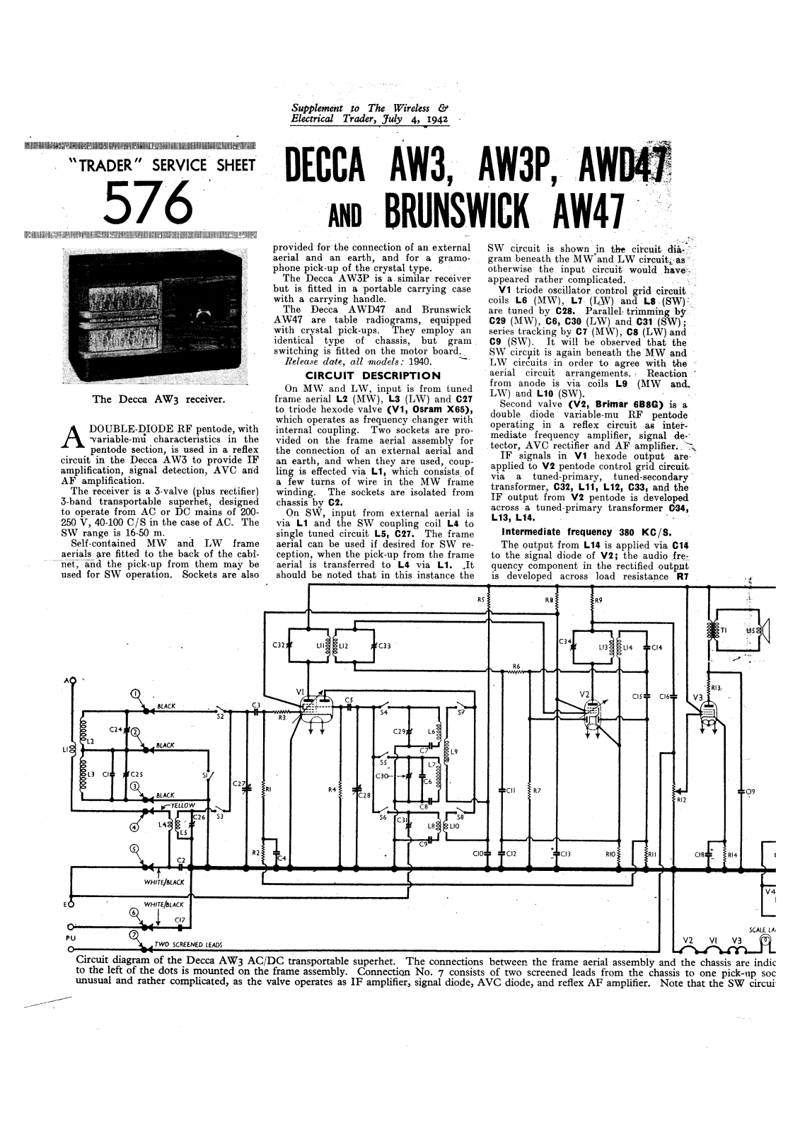 Decca AW-3-P Service manual