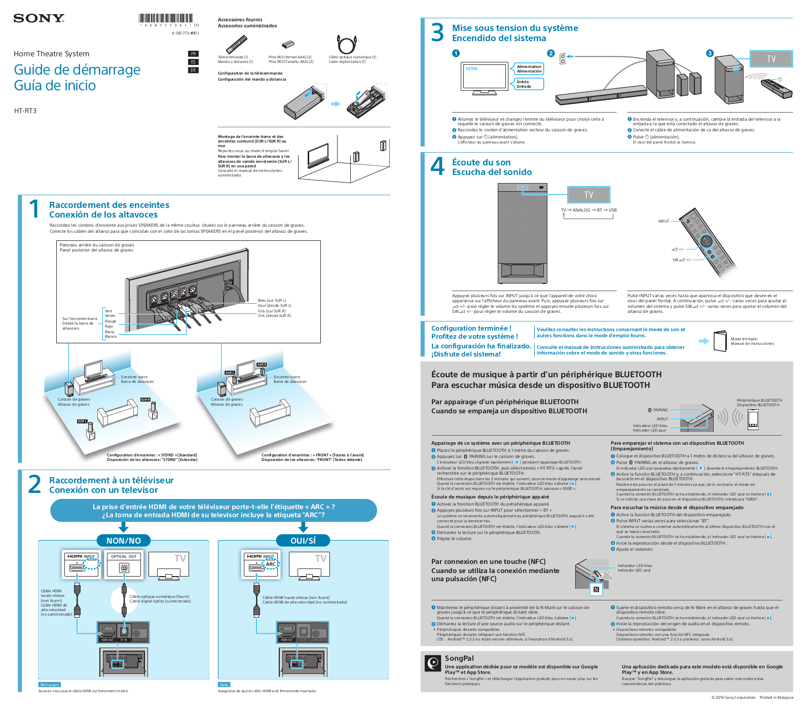 Sony Home Theatre System Quick Start Guide