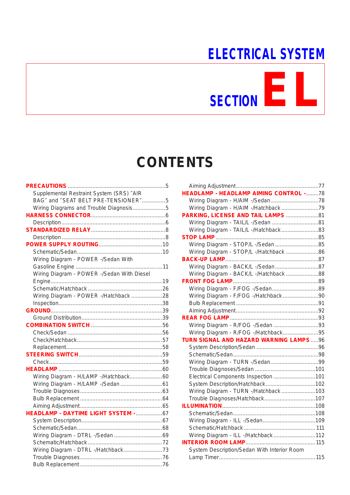 Nissan Almera 2001 User Manual