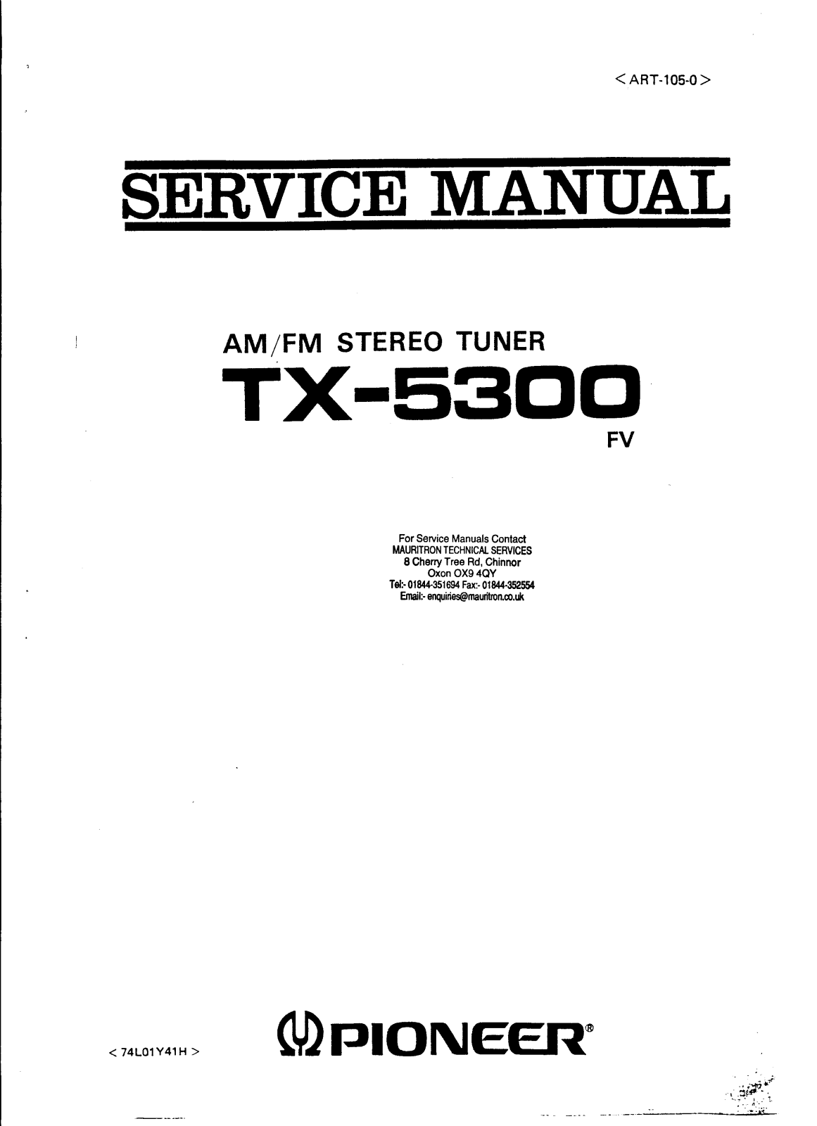 Pioneer TX-5300 Service manual