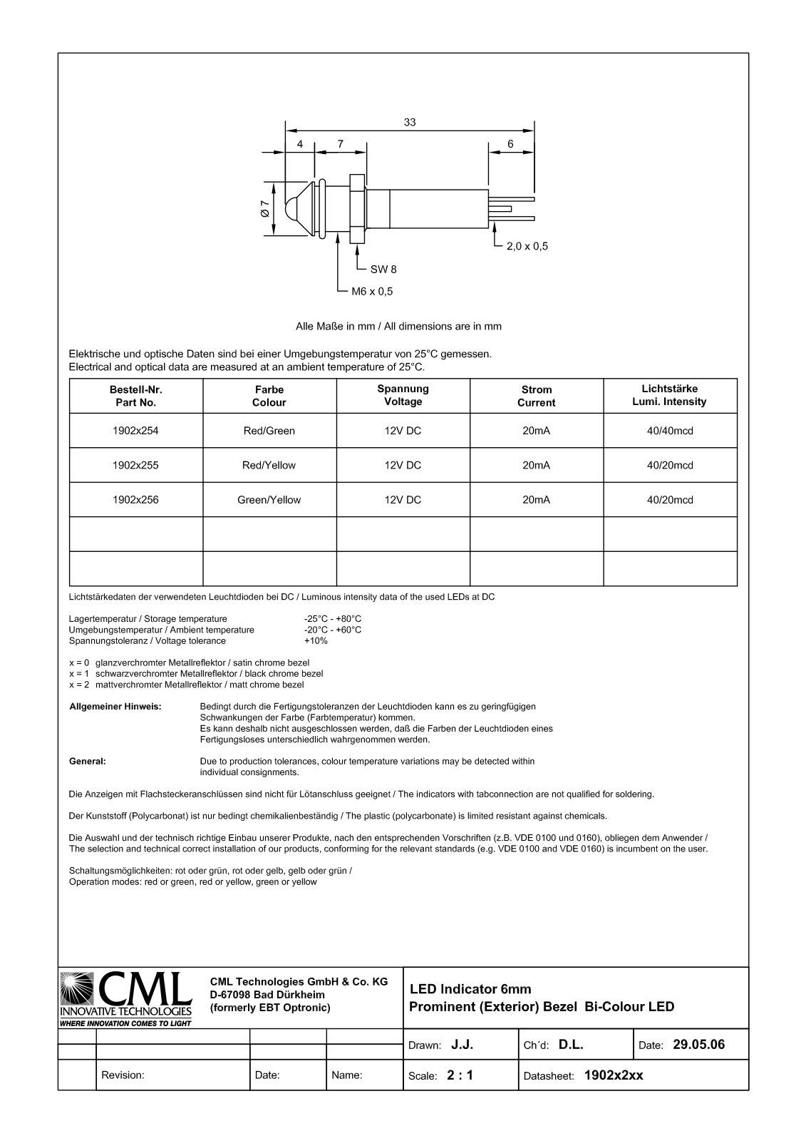 CML TECHNOLOGIES 19020254 Datasheet - ManualMachine.com