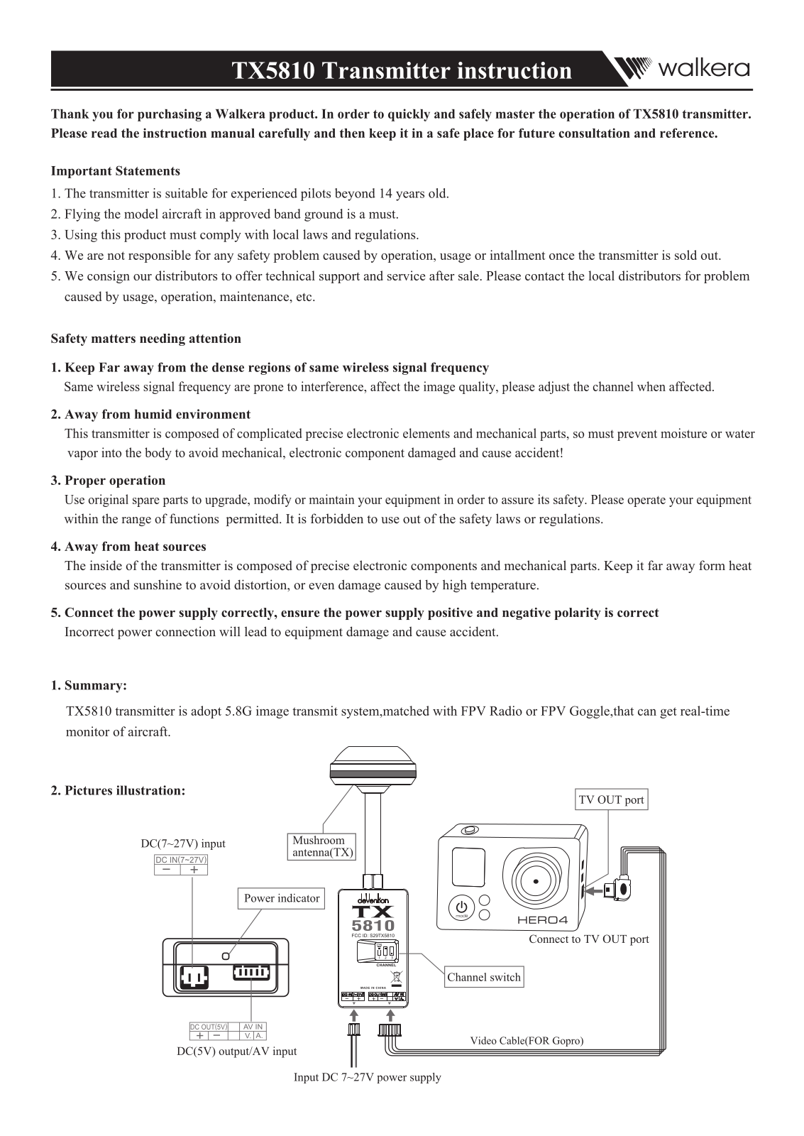 GuangZhou Walkera Technology TX5810 User Manual