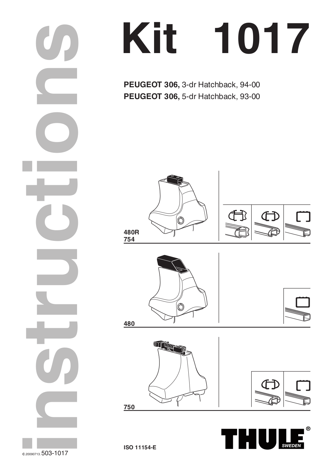 Thule 1017 Instructions Manual