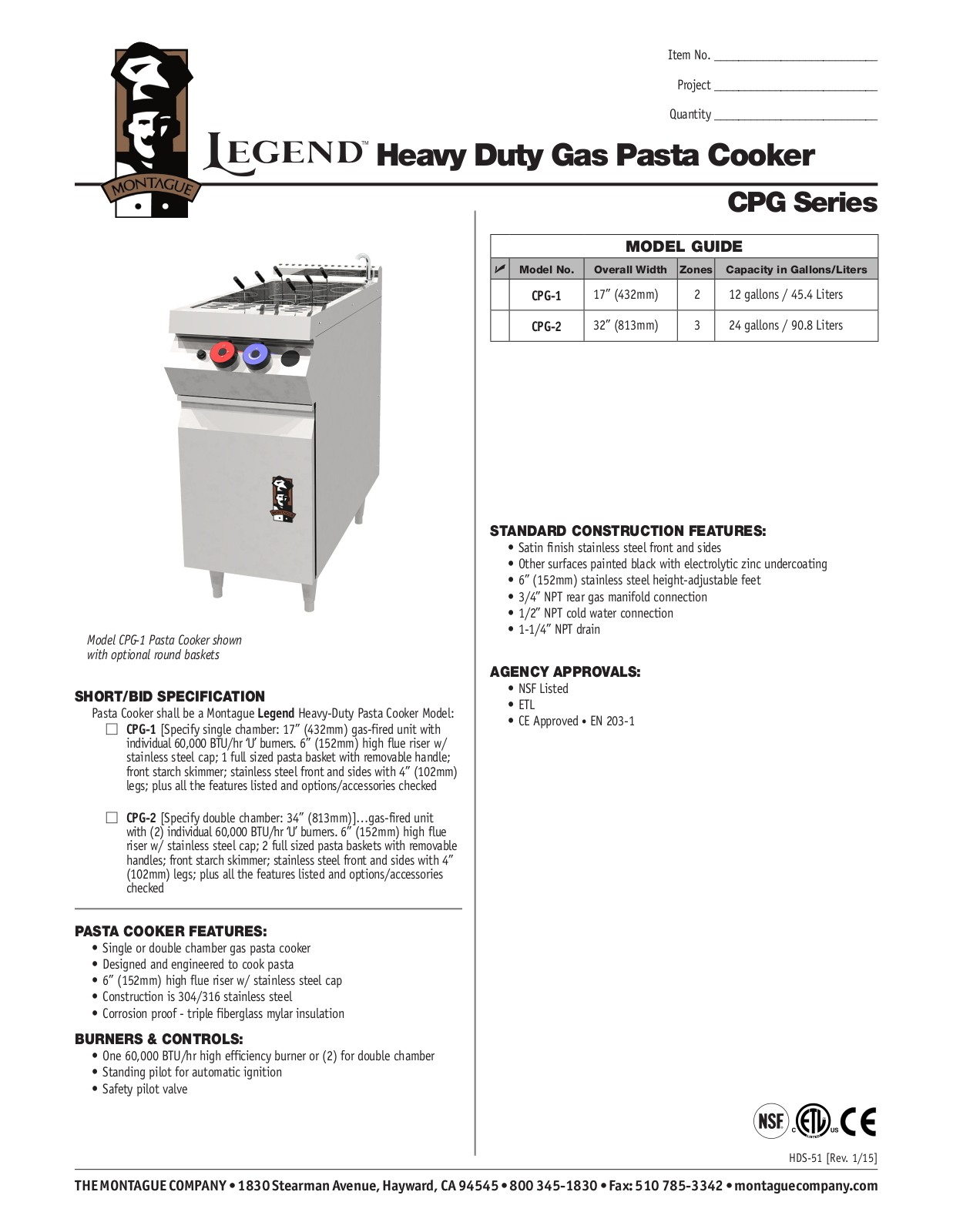 Montague CPG-1 User Manual