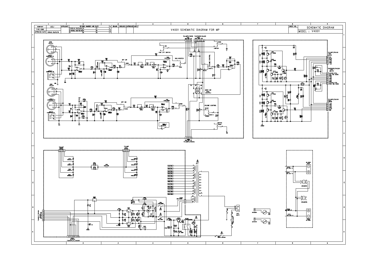 American Audio V4001POWER Diagram