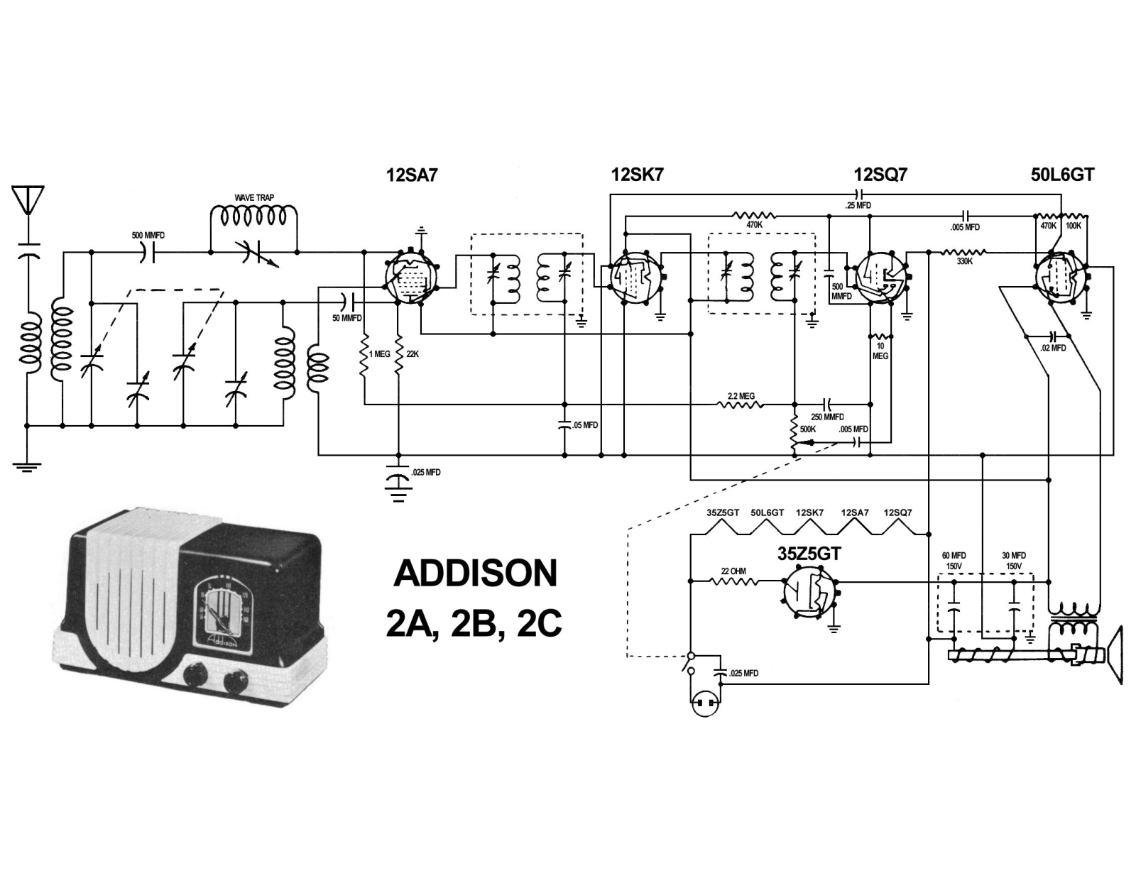 Addison 2a, 2b, 2c schematic