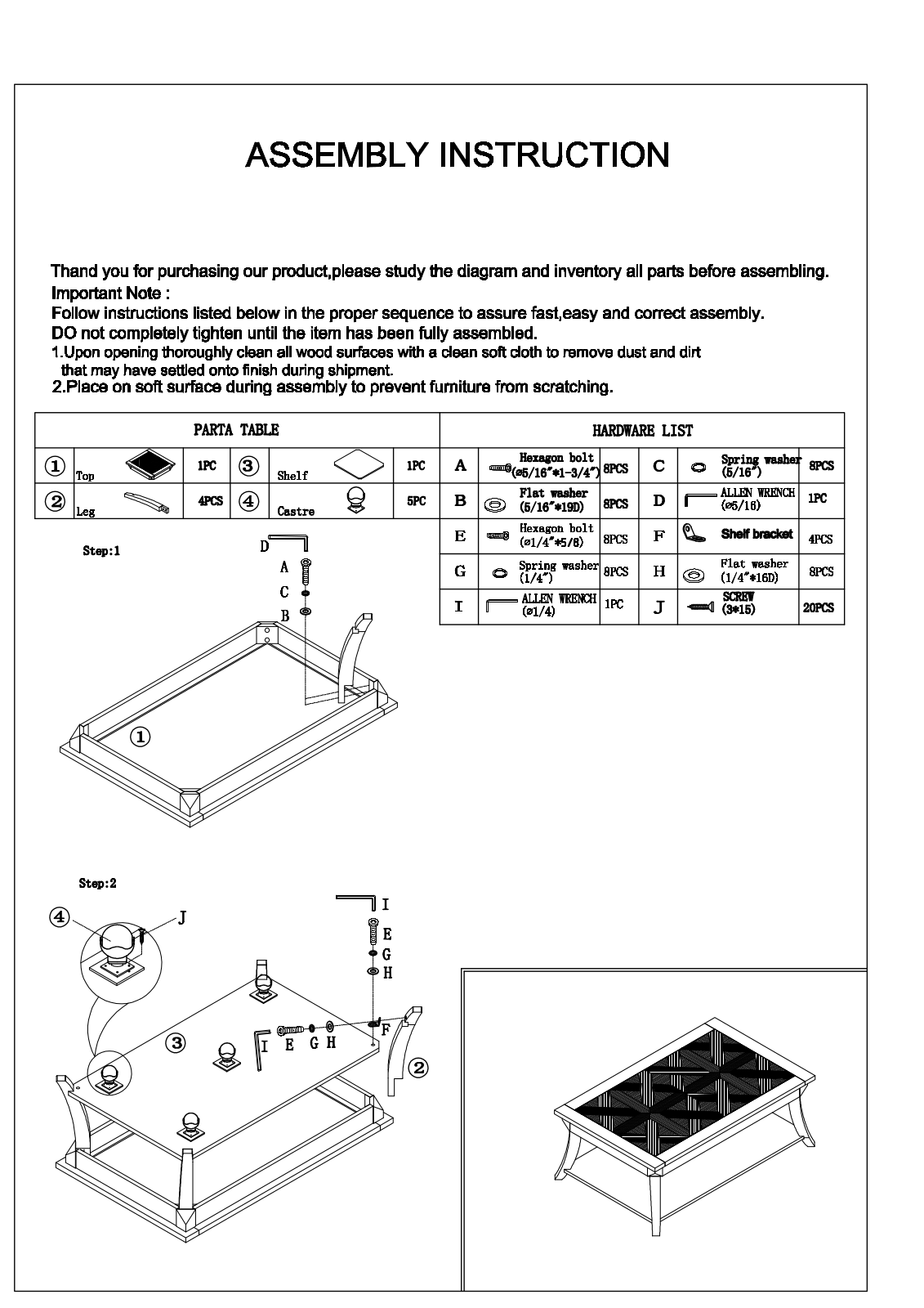 Red Barrel Studio RDBS3011 Assembly Instruction