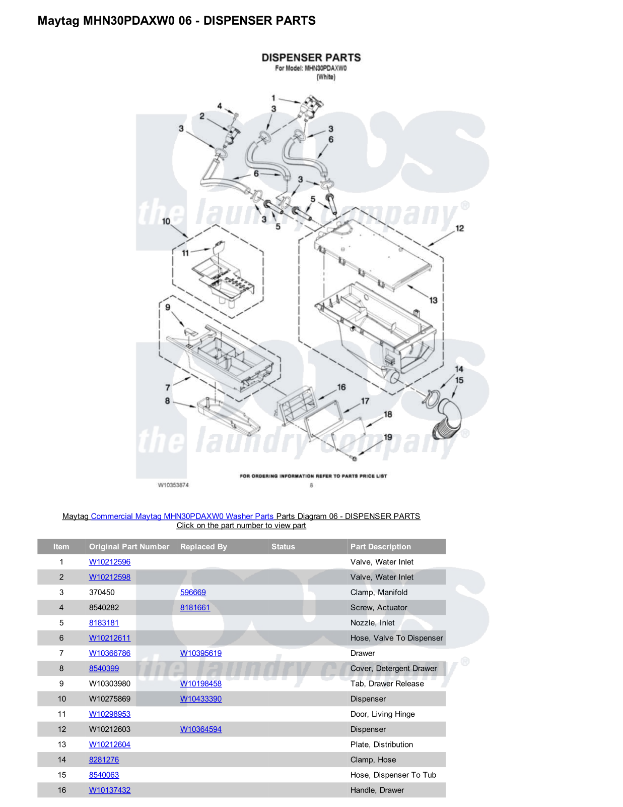 Maytag MHN30PDAXW0 Parts Diagram