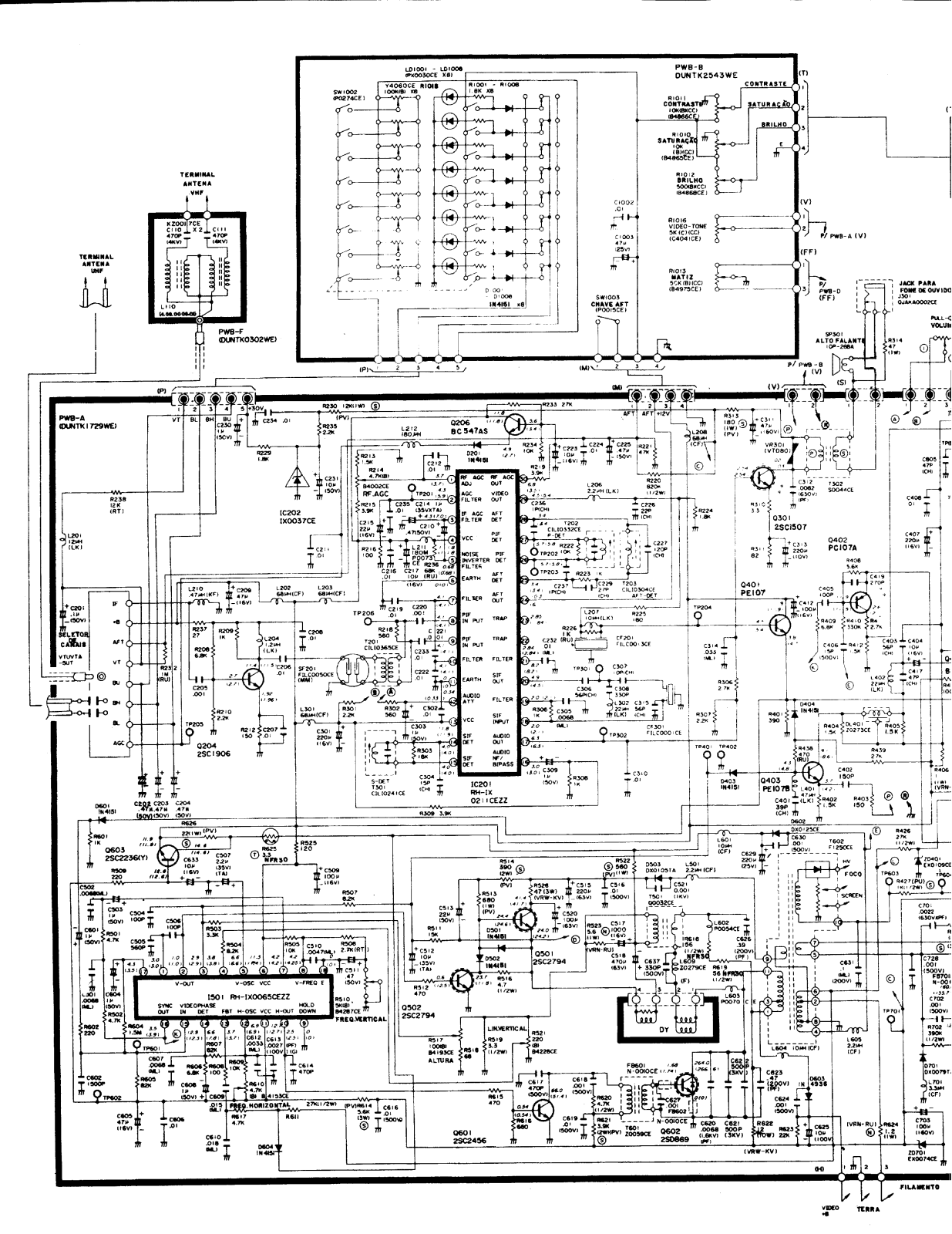 Sharp TVC-1615A Schematic