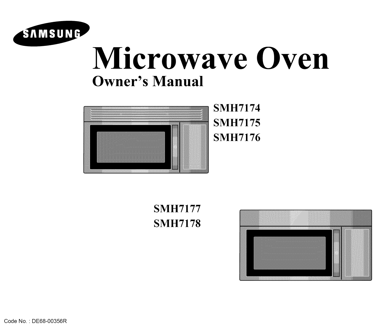 Samsung SMH7178STD/XAA, SMH7175BC/XAA, SMH7178STE/XAA, SMH7177STE/XAA, SMH7175WE/XAA Owner’s Manual