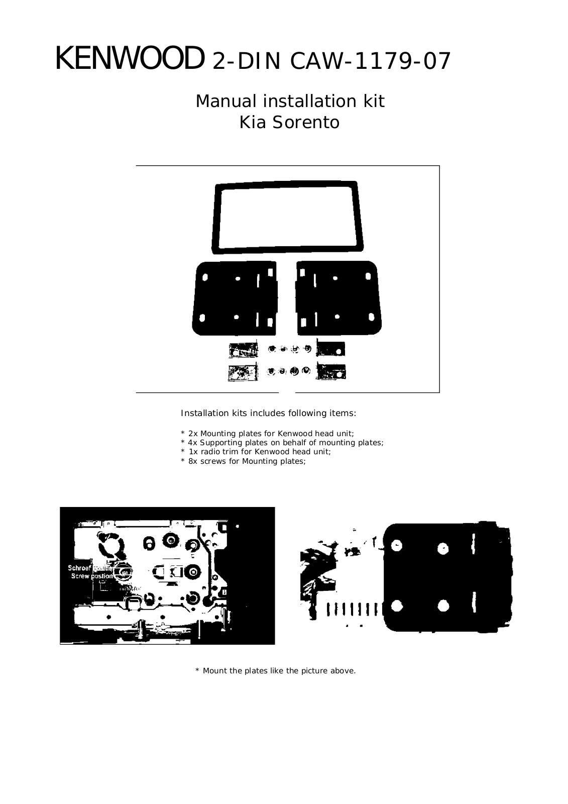 Kenwood CAW1179-07 User Manual