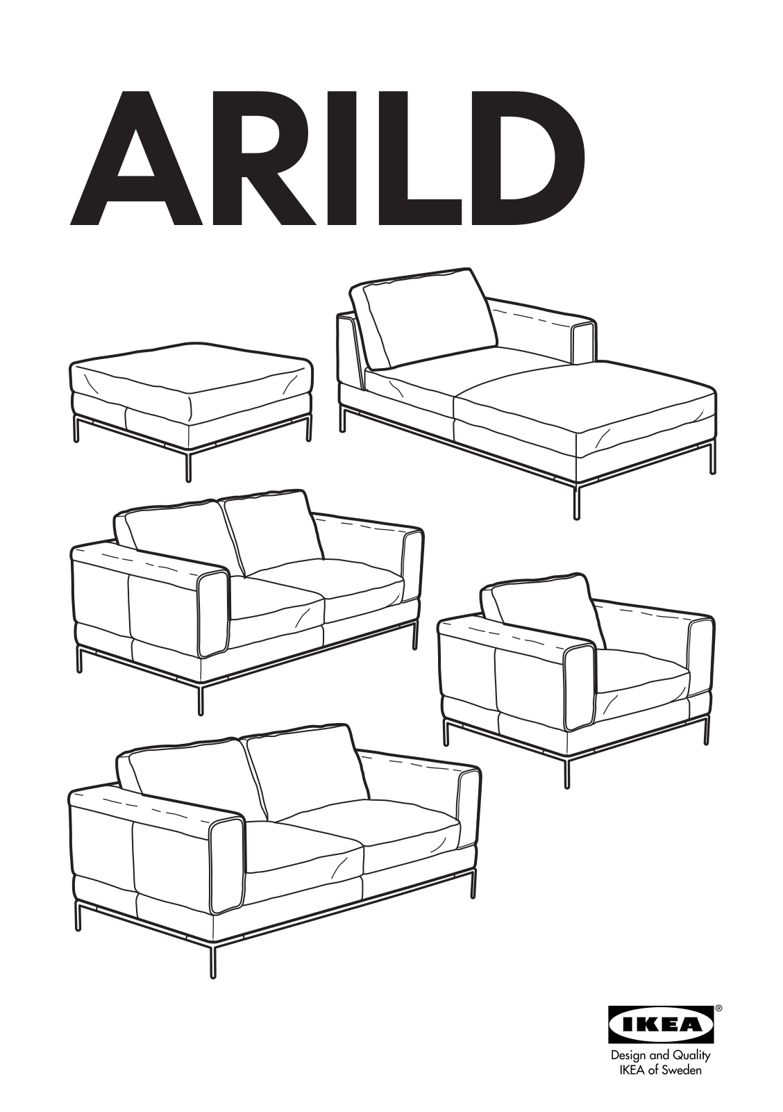 IKEA ARILD CHAIR, ARILD LOVESEAT BLK NA User Manual