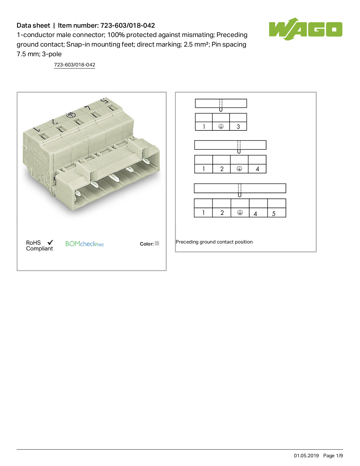 Wago 723-603/018-042 Data Sheet