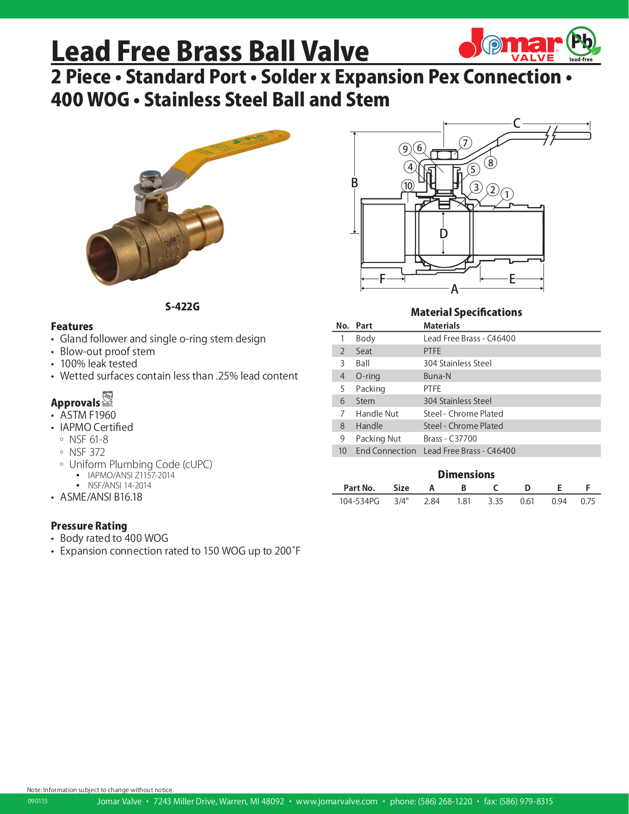 Jomar S-422G User Manual