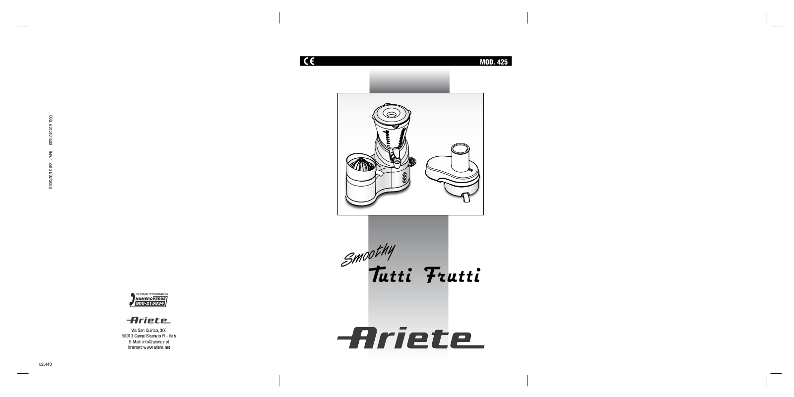 Ariete 425 User guide - ManualMachine.com