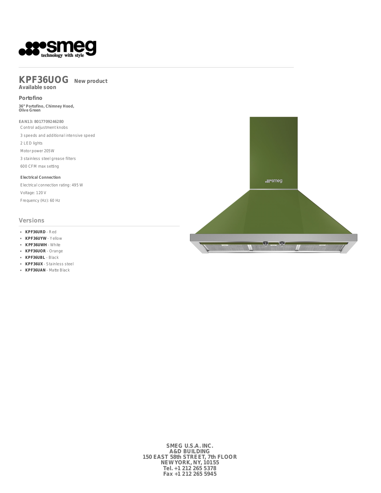 Smeg KPF36UOG Bulletin