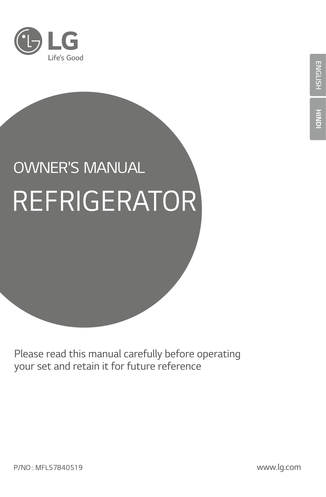 LG GL-Q292SSAY, GL-B292SPGM Owner’s Manual