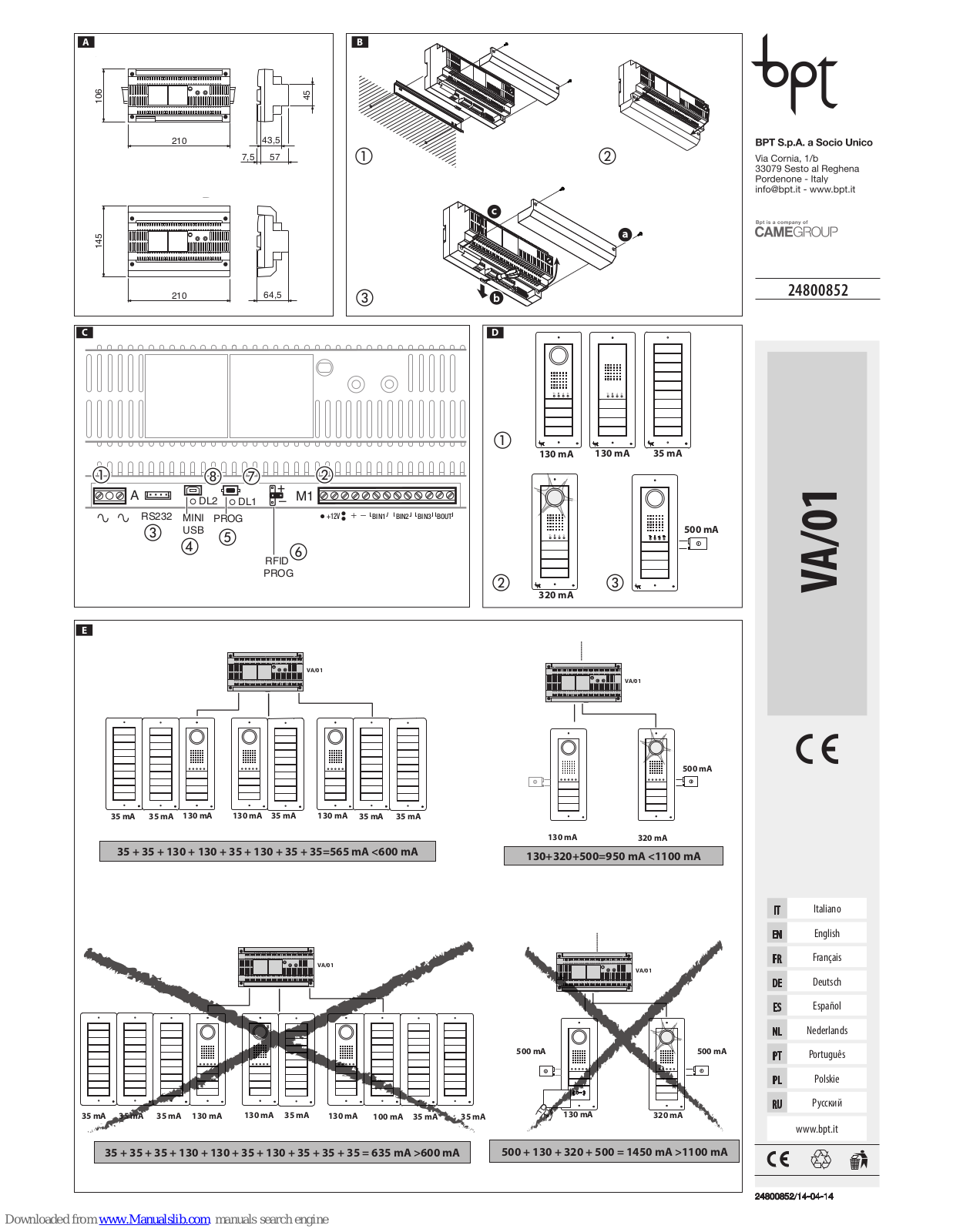 Bpt VA/01 User Manual - ManualMachine.com