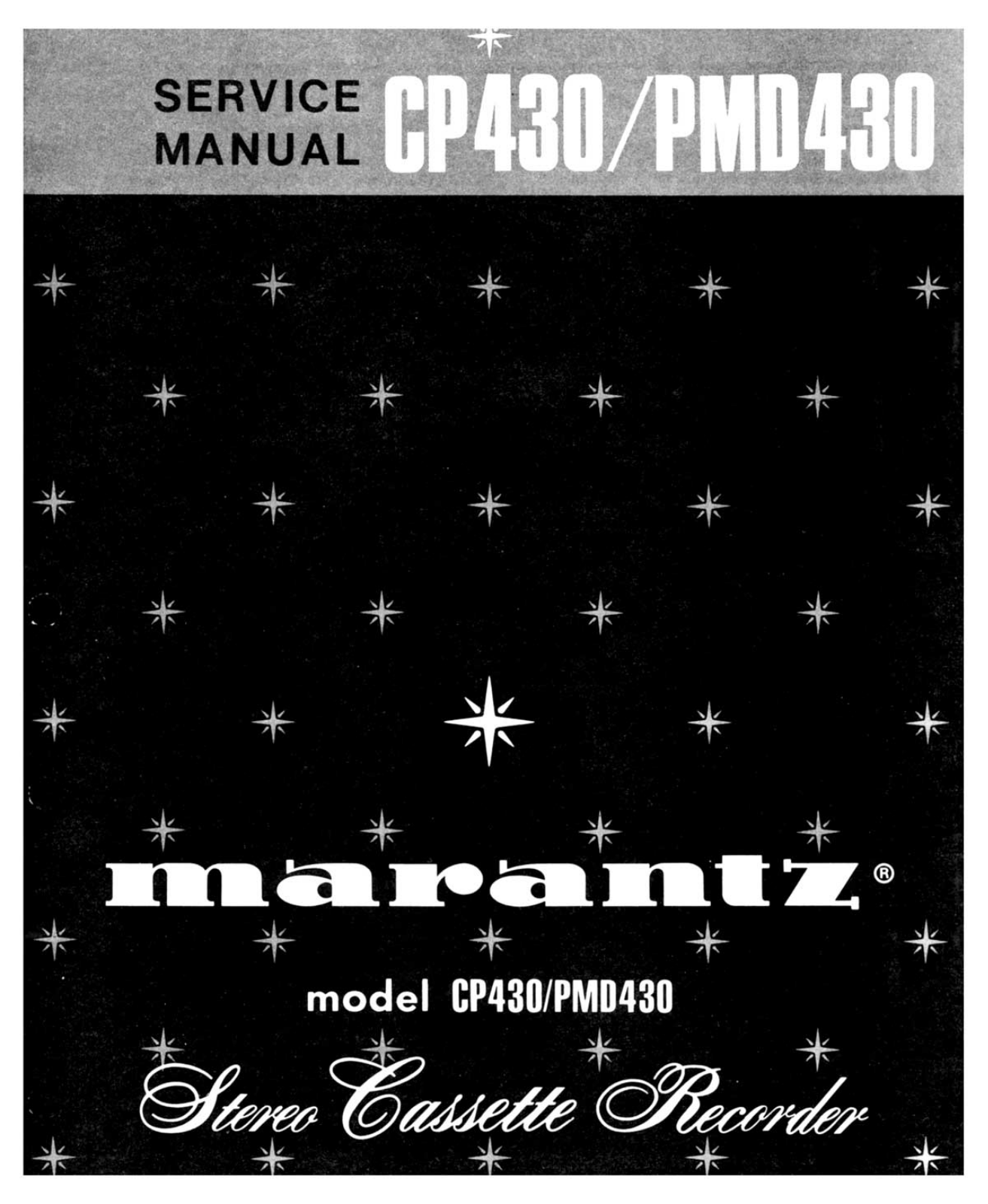 Marantz PMD-430 Service Manual