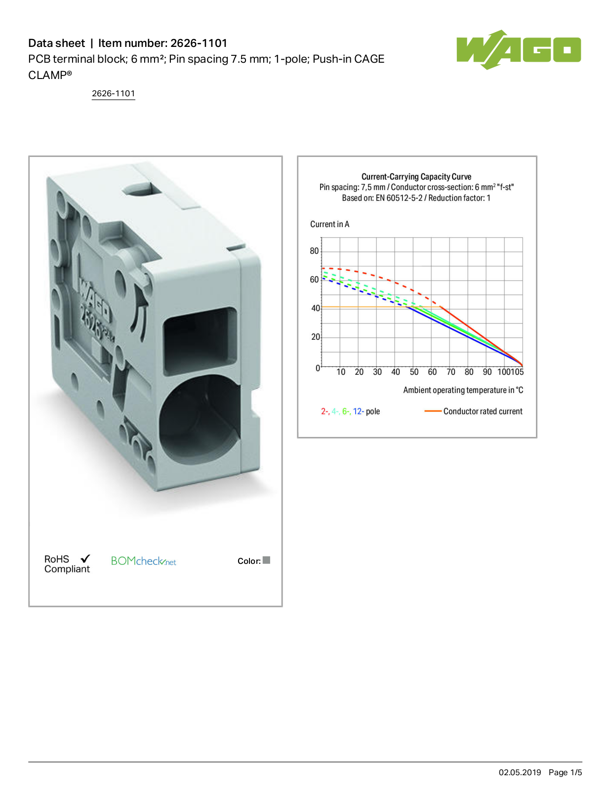 Wago 2626-1101 Data Sheet