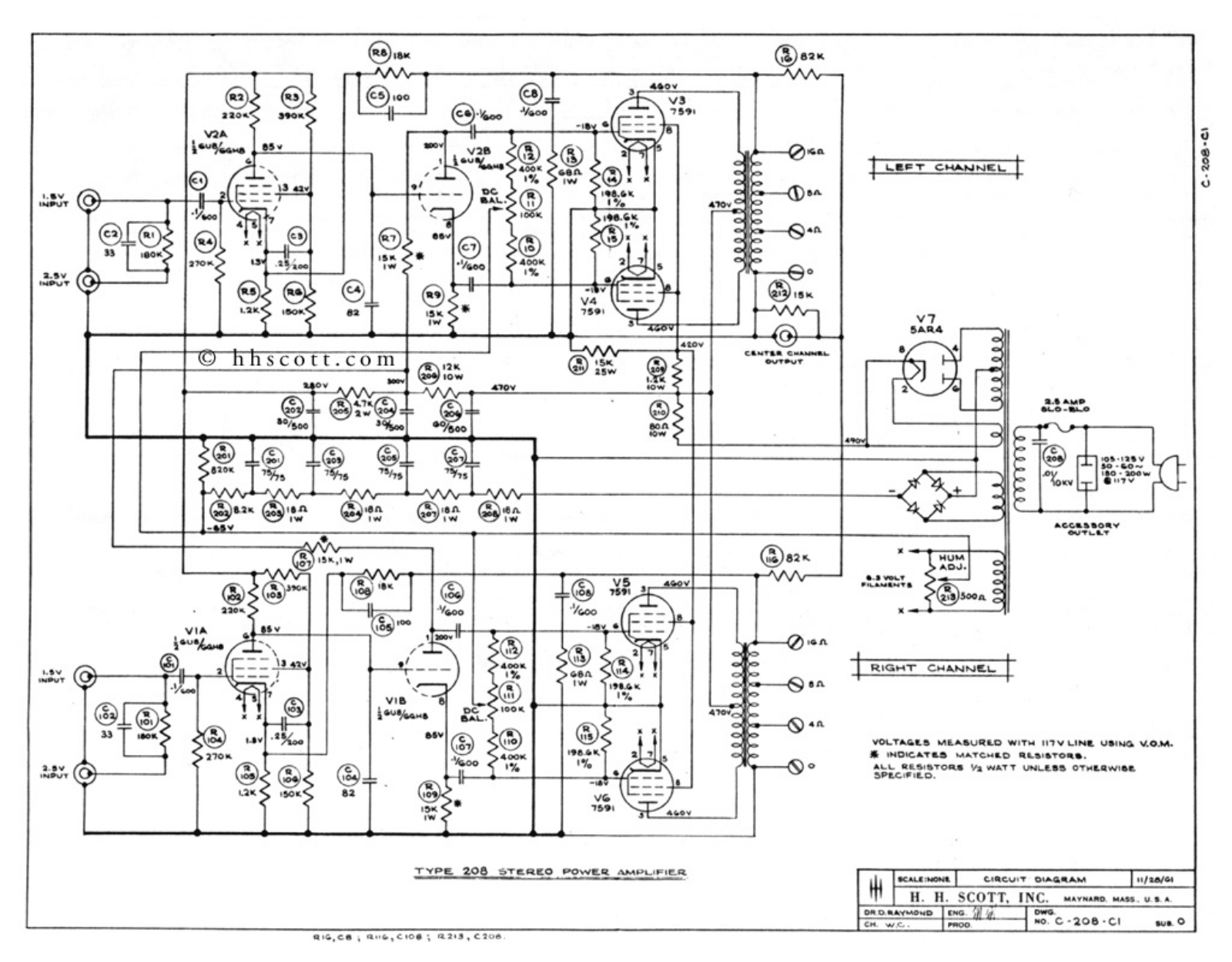 H.H. Scott 208 Schematic