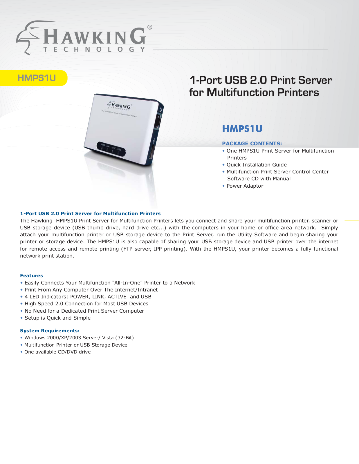 Hawking HMPS1U INSTALLATION