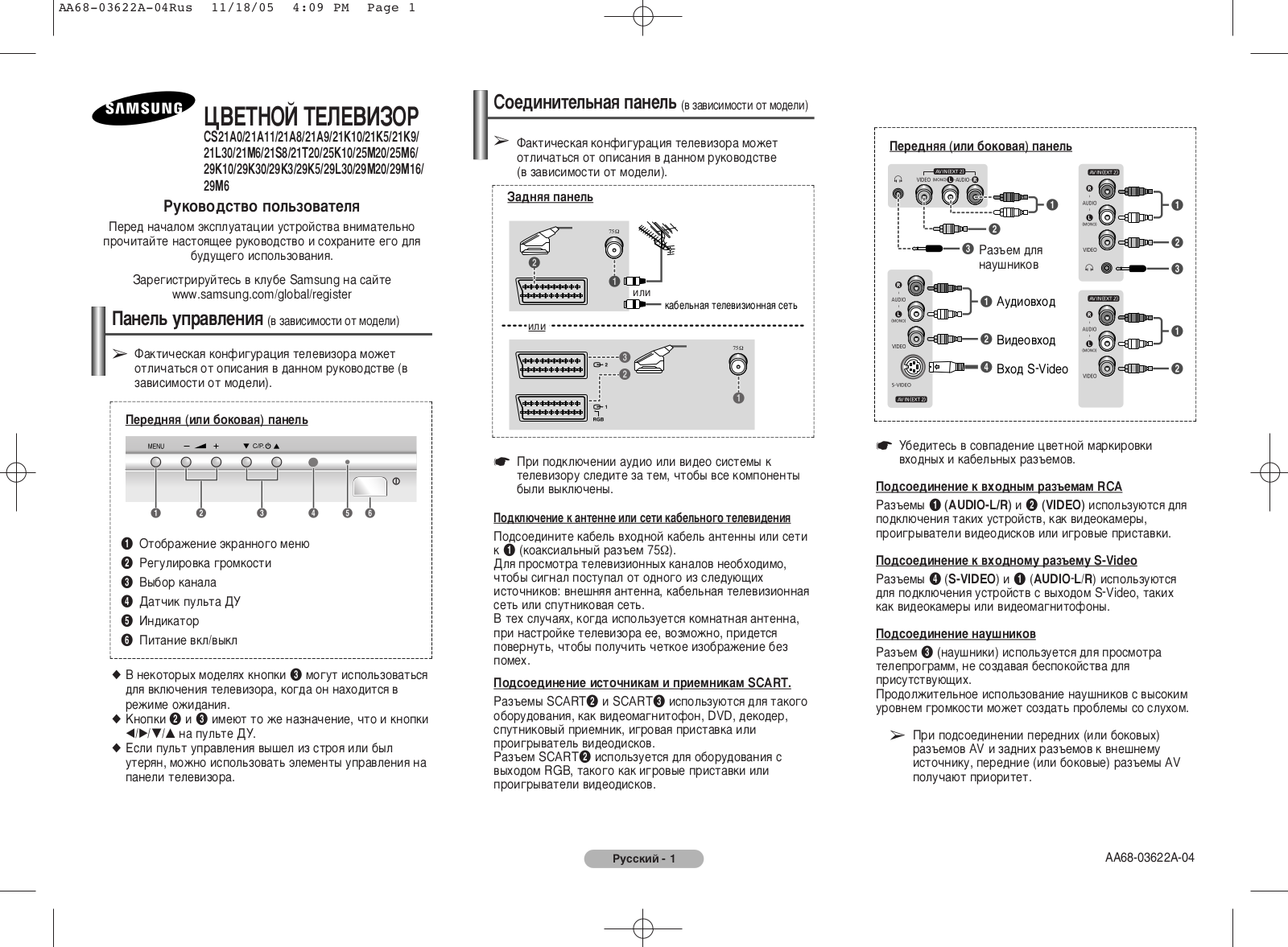 Samsung CS21A0, CS21A11, CS21A8, CS21A9, CS21K10 User Manual