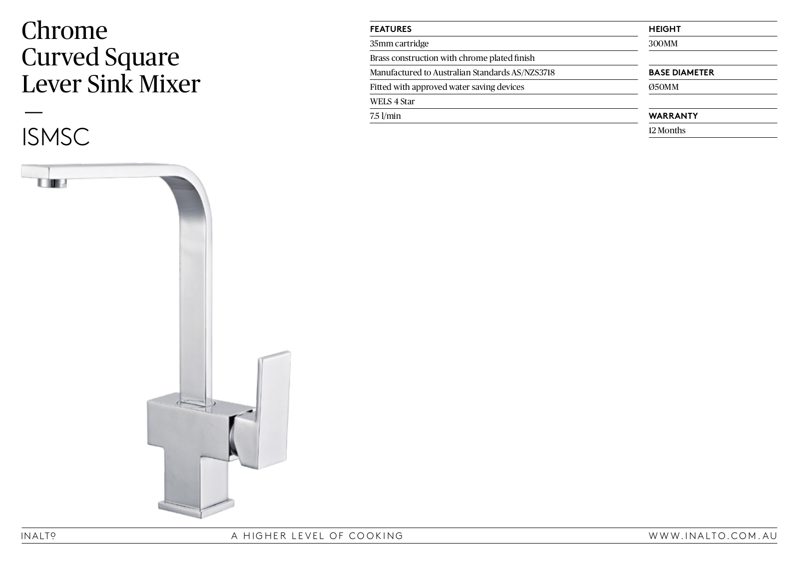 Inalto ISMSC Specifications Sheet