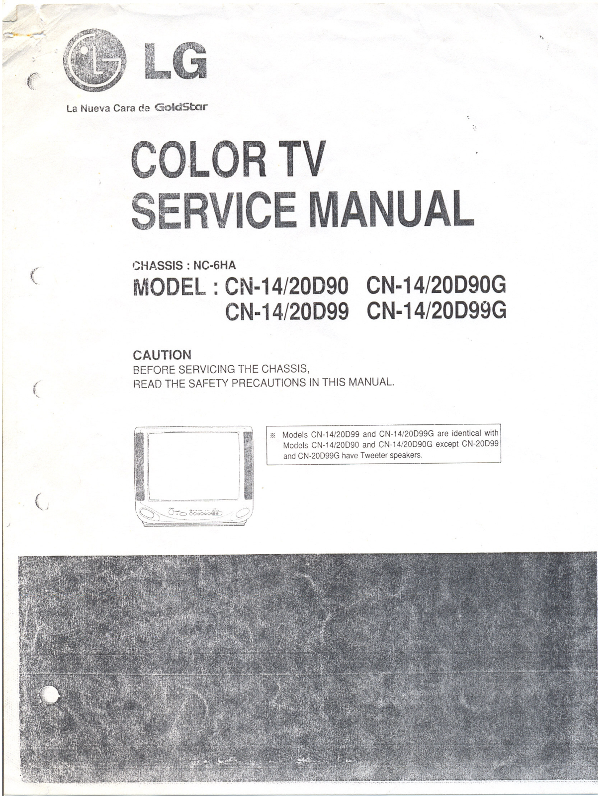 LG CN14D90, CN20D90, CN14D99, CN20D99, CN14D90G Service Manual