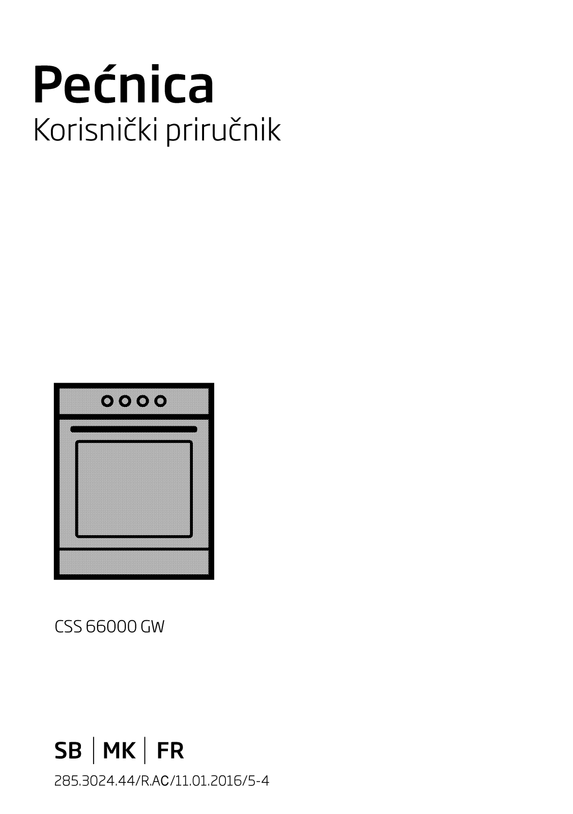 Beko CSS66000GW User manual