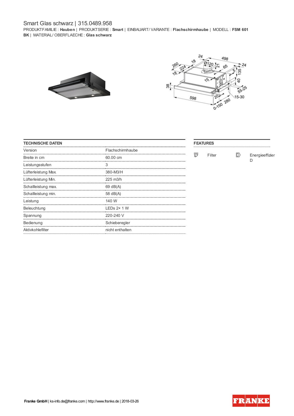 Franke 315.0489.958 Service Manual