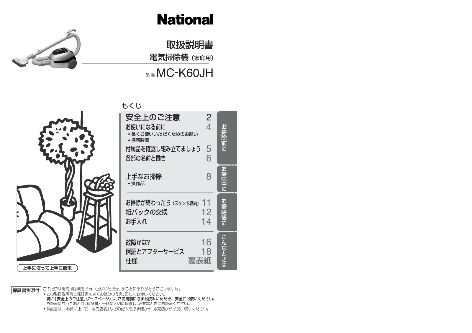 National MC-K60JH User guide