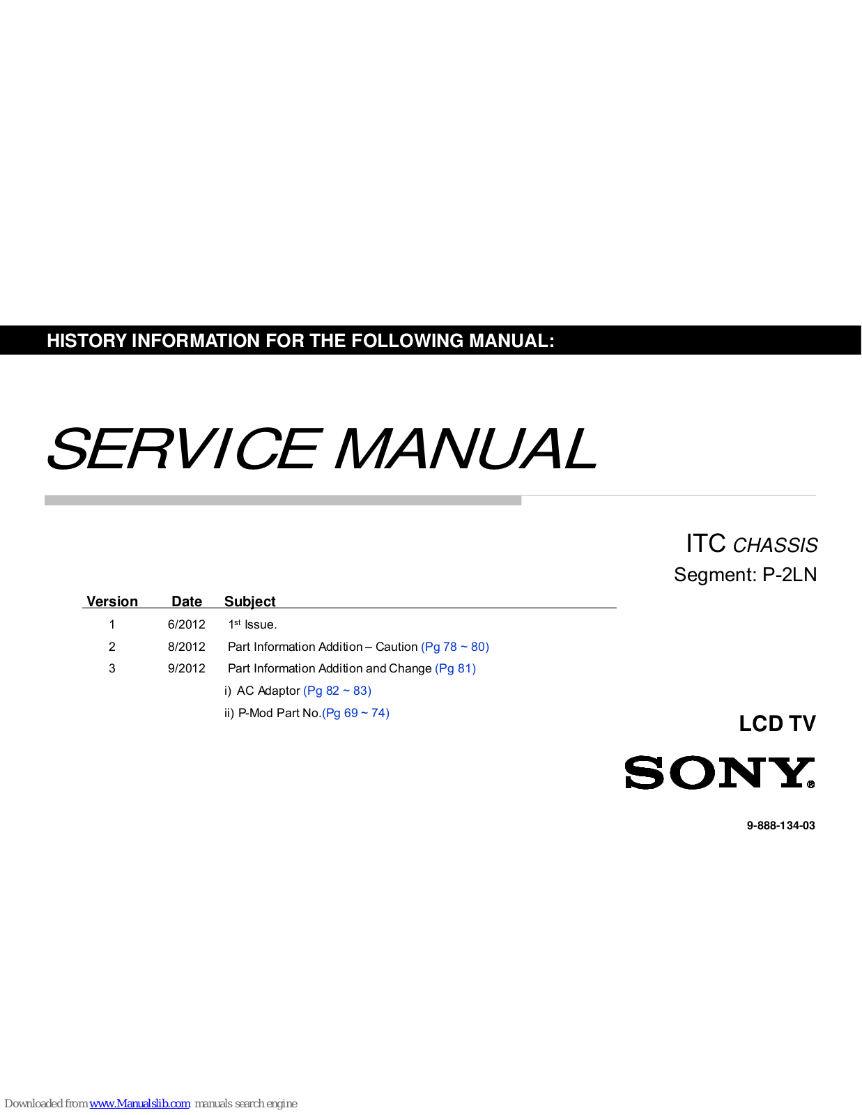 Sony KLV-32EX33B, KLV-40EX430, KLV-32EX33A, KLV-40EX43B, KLV-40EX43A Service Manual