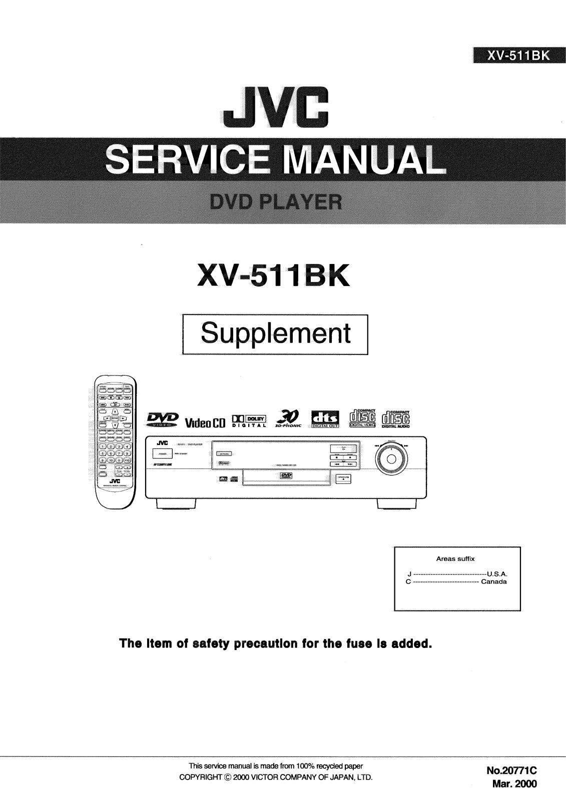 JVC XV-511BK Service Manual