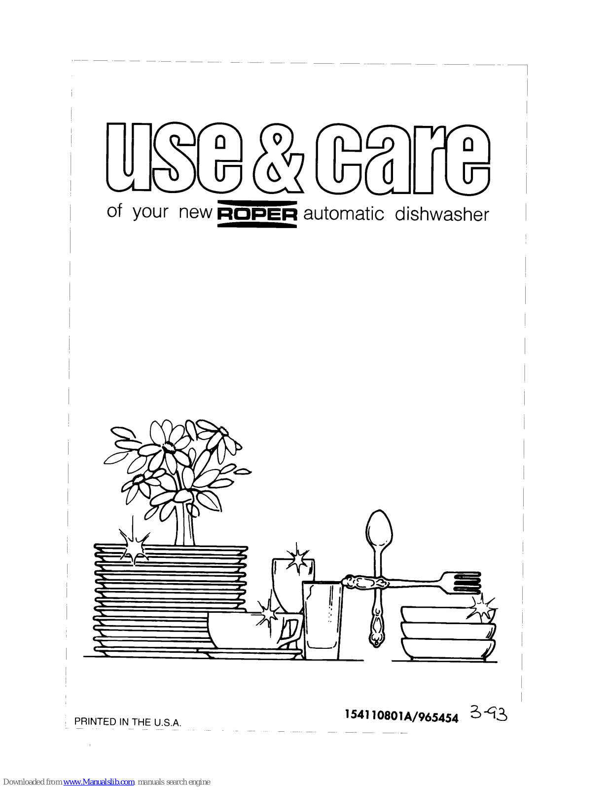 Roper Automatic Dishwasher, WU0800X User & Care Manual - ManualMachine.com