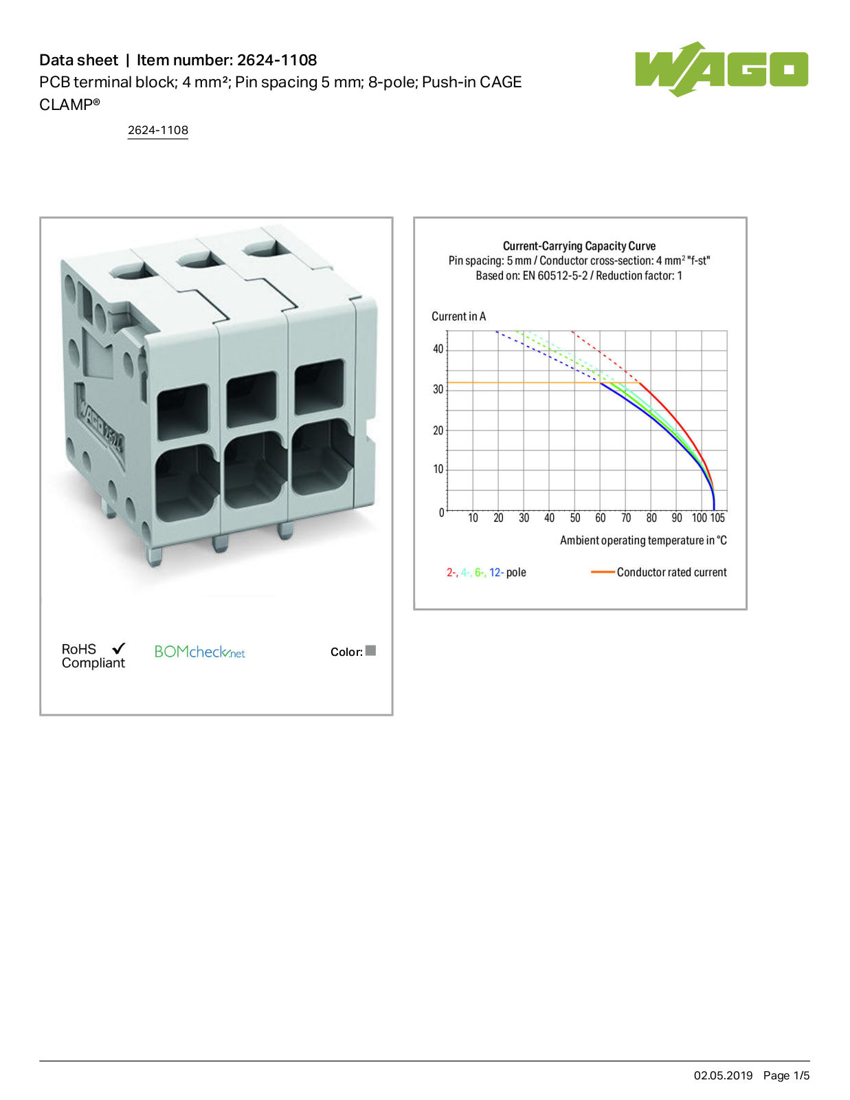 Wago 2624-1108 Data Sheet