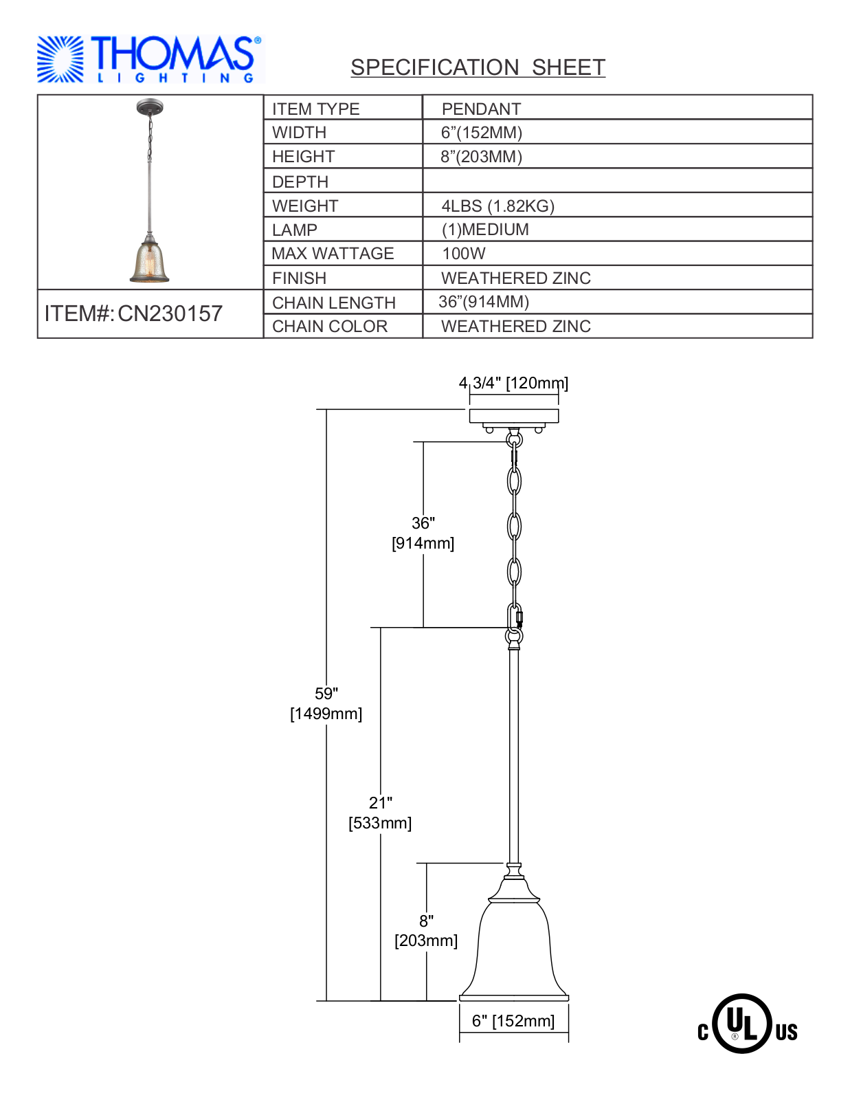 Thomas Lighting CN230157 User Manual - ManualMachine.com