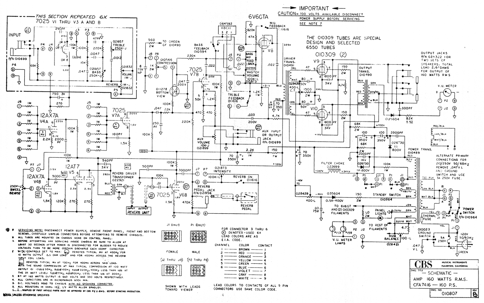 Fender PS-160 Schematic