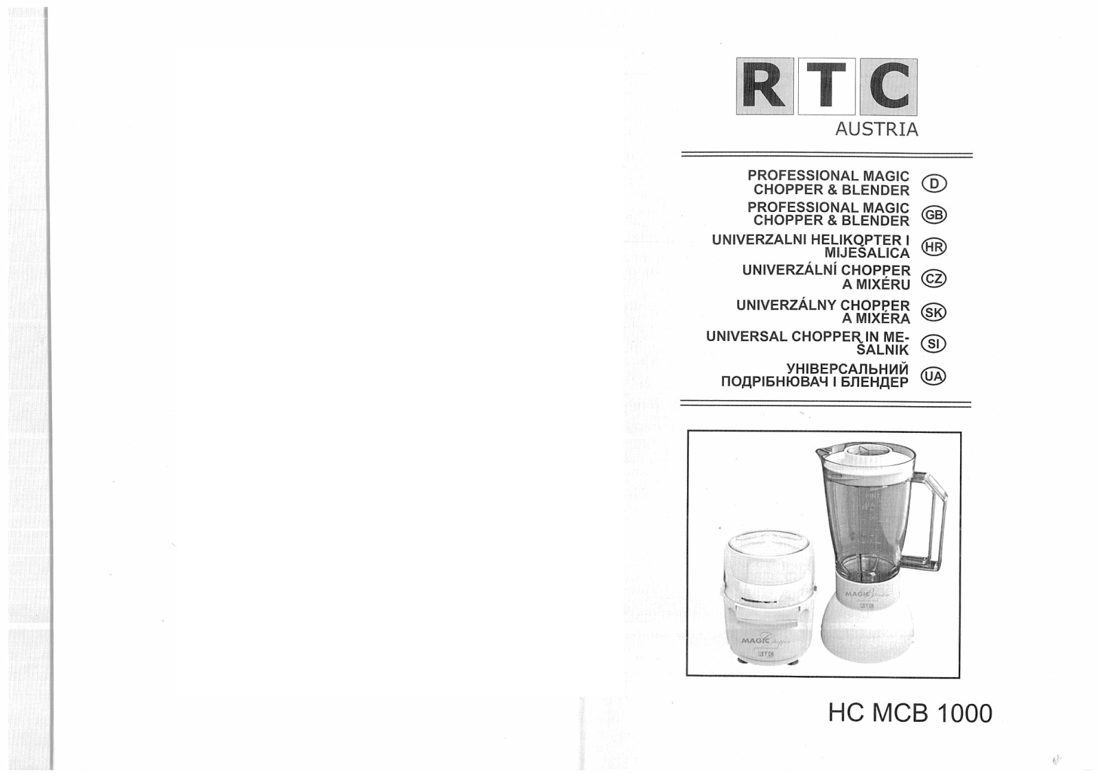 RTC HC MCB 1000 User guide