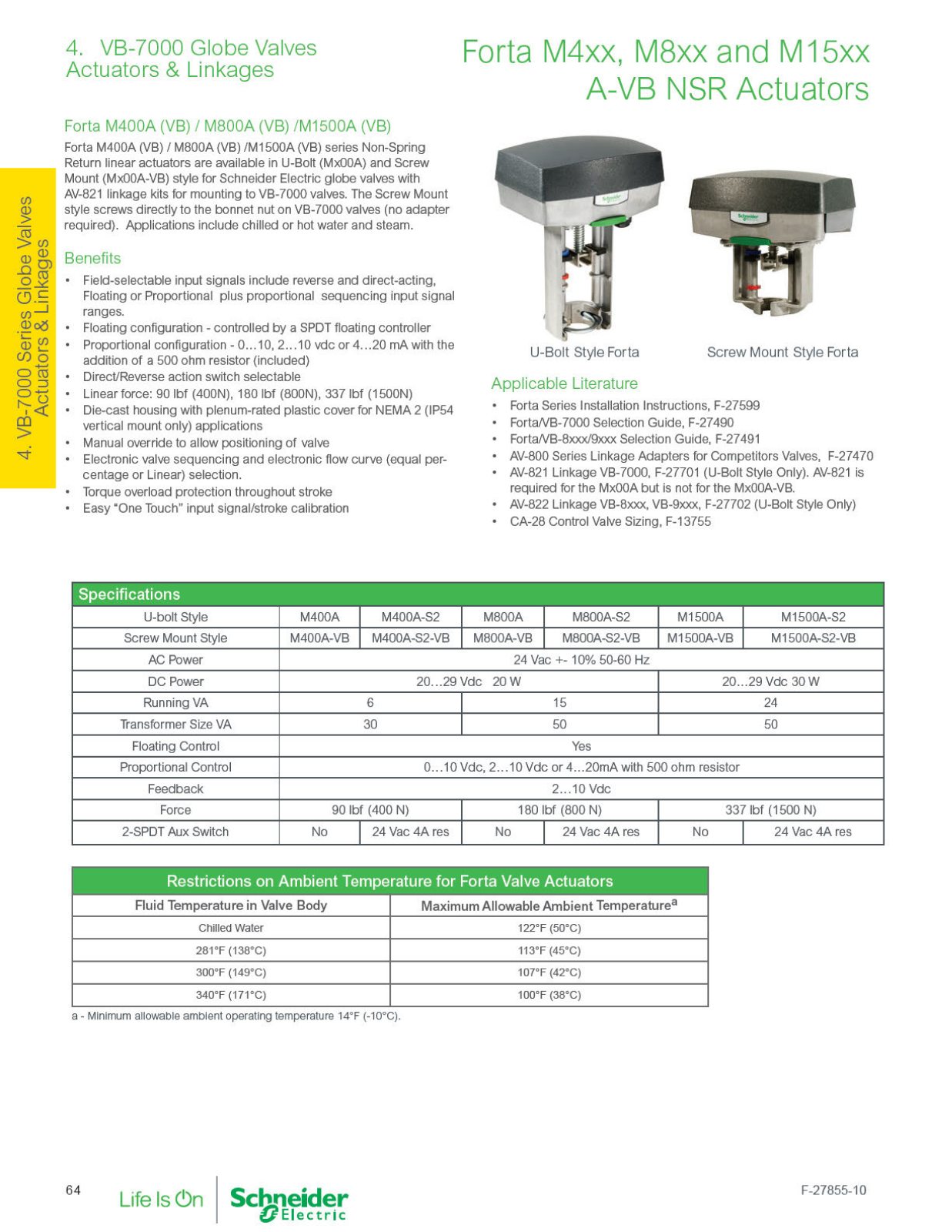 Schneider Electric M4xx, M8xx, M15xx Catalog Page