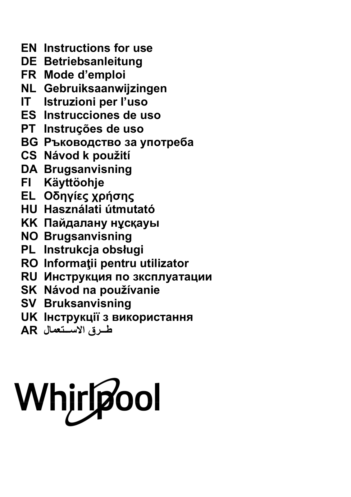 WHIRLPOOL WHC 93 F LE X User Manual