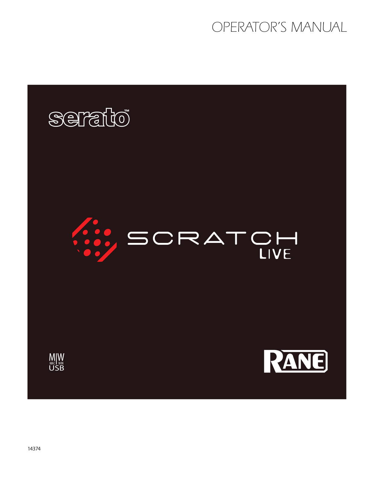 Rane SCRATCH LIVE User Manual