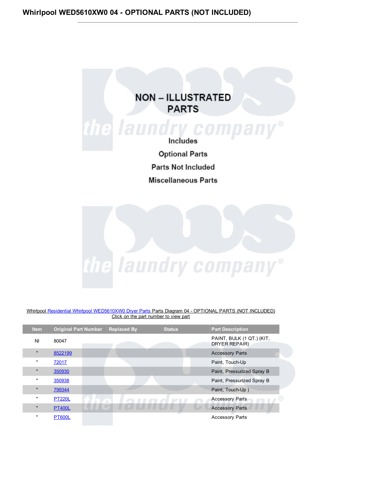 Whirlpool WED5610XW0 Parts Diagram