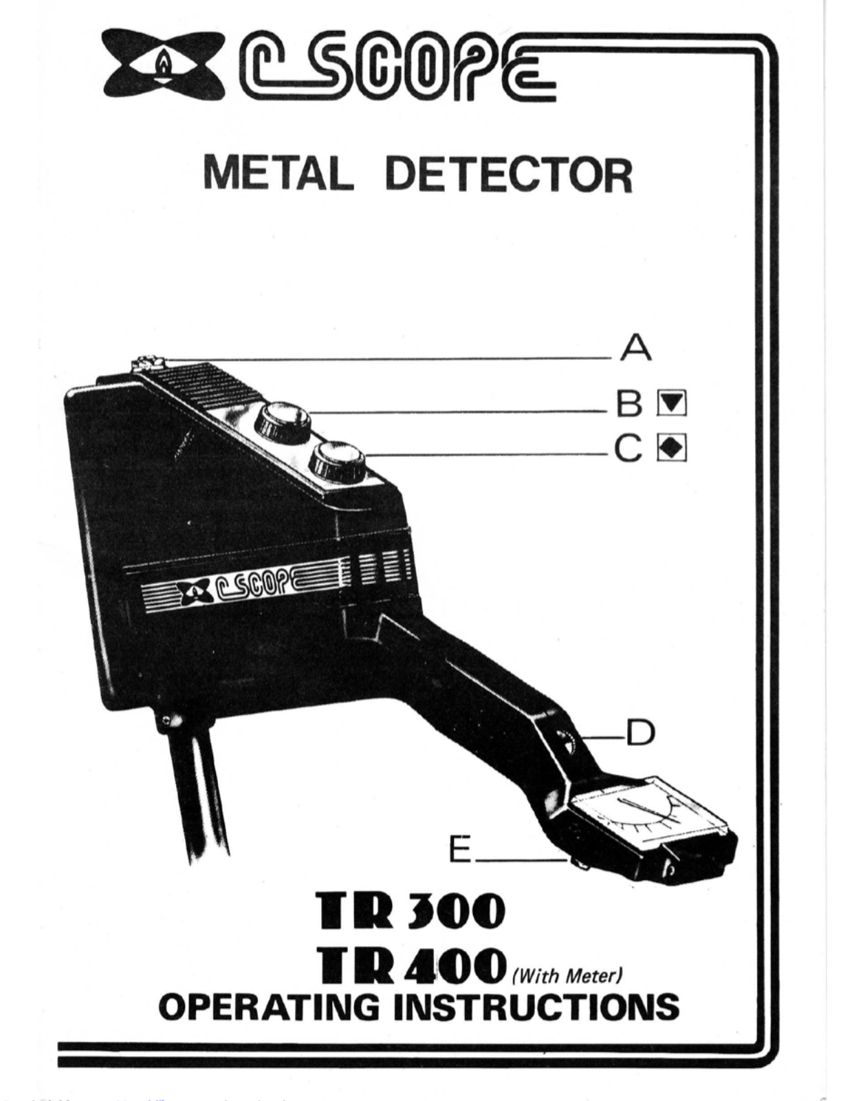 C-SCOPE TR 300 operating instructions manual