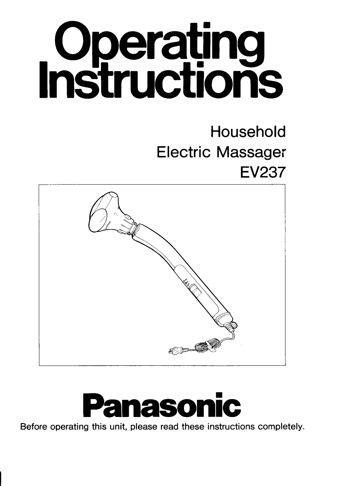 Panasonic ev-237 Operation Manual